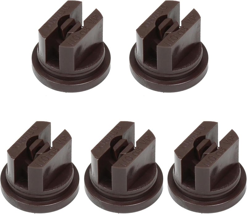 Tayffency 10 PCS Flat Fan Spray Tip 110 Degree Plastic Nozzle for Agricultural, Cleaning, Cooling (Brown) - Image 1